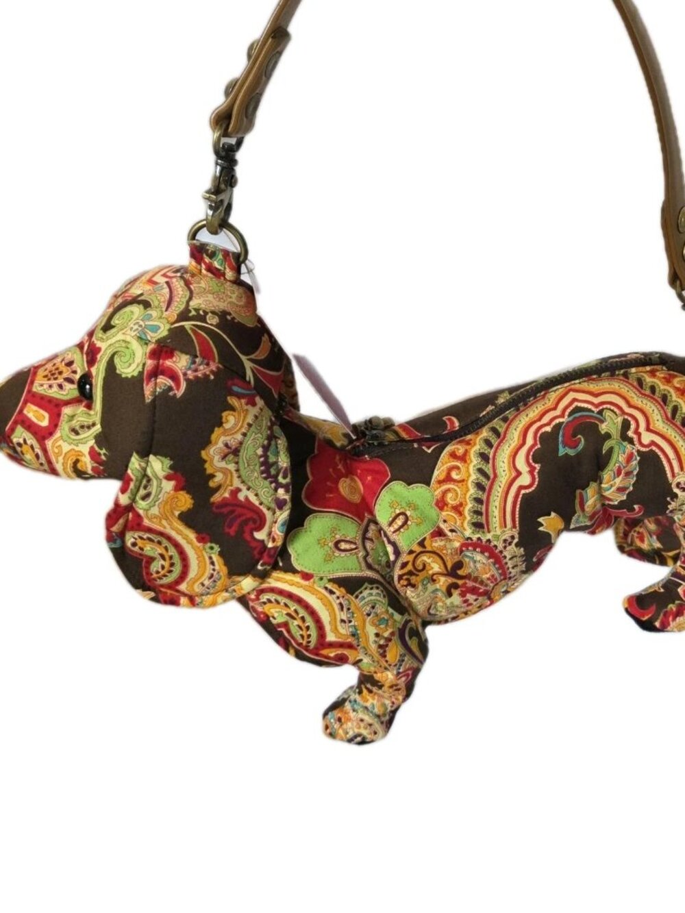 Fuzzy Nation Paisley Dachshund Dog Purse Vintage New